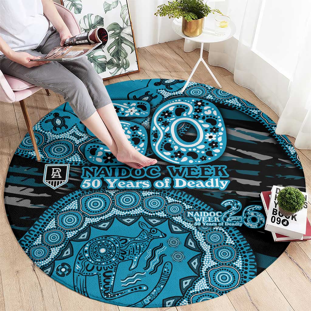 Port Adelaide NAIDOC Week 2026 Round Carpet Australian Aboriginal Dot Art Dreamtime Pattern Style