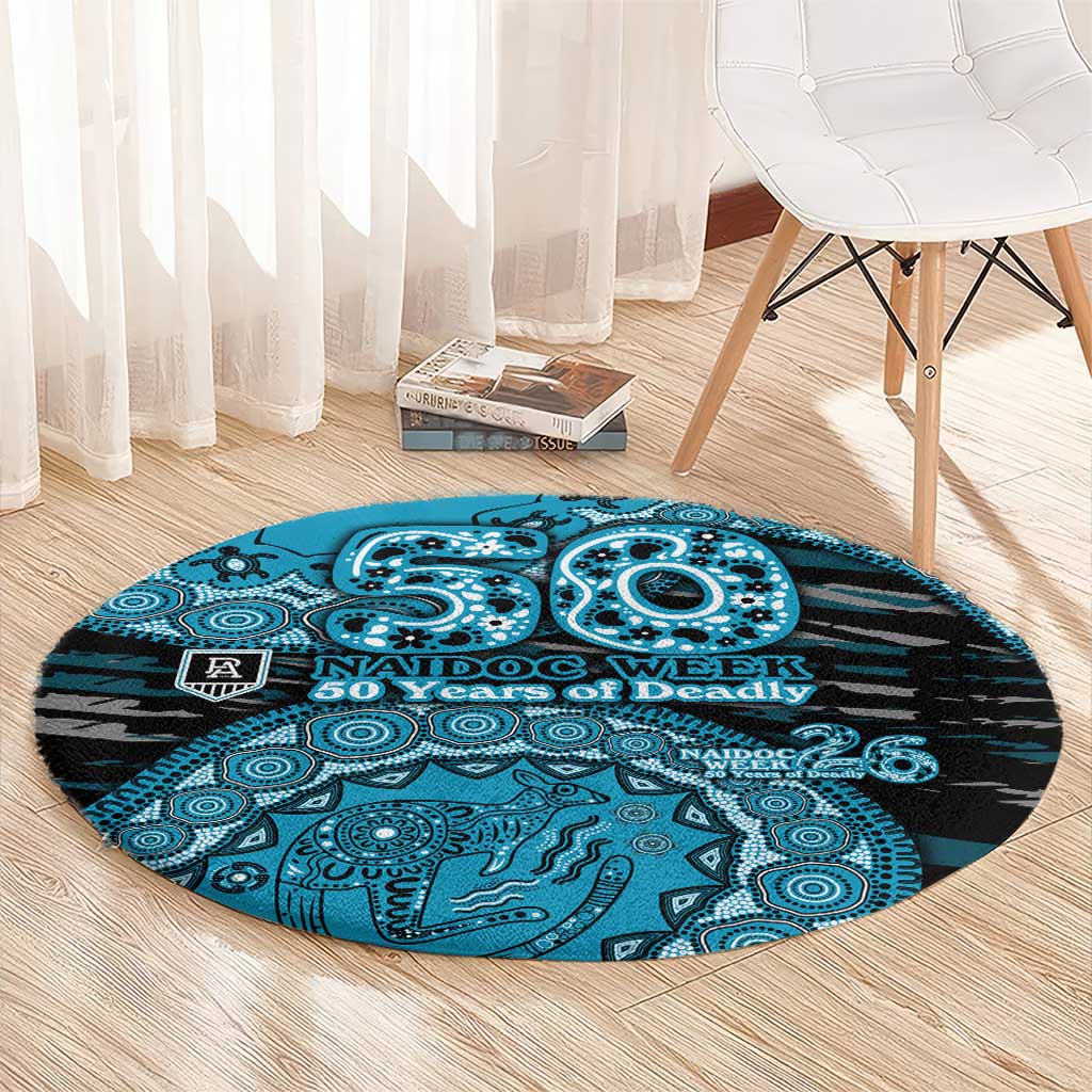 Port Adelaide NAIDOC Week 2026 Round Carpet Australian Aboriginal Dot Art Dreamtime Pattern Style