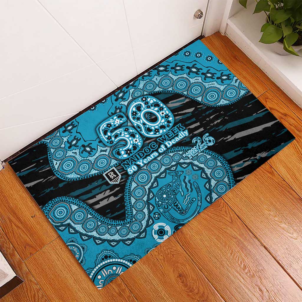 Port Adelaide NAIDOC Week 2026 Rubber Doormat Australian Aboriginal Dot Art Dreamtime Pattern Style