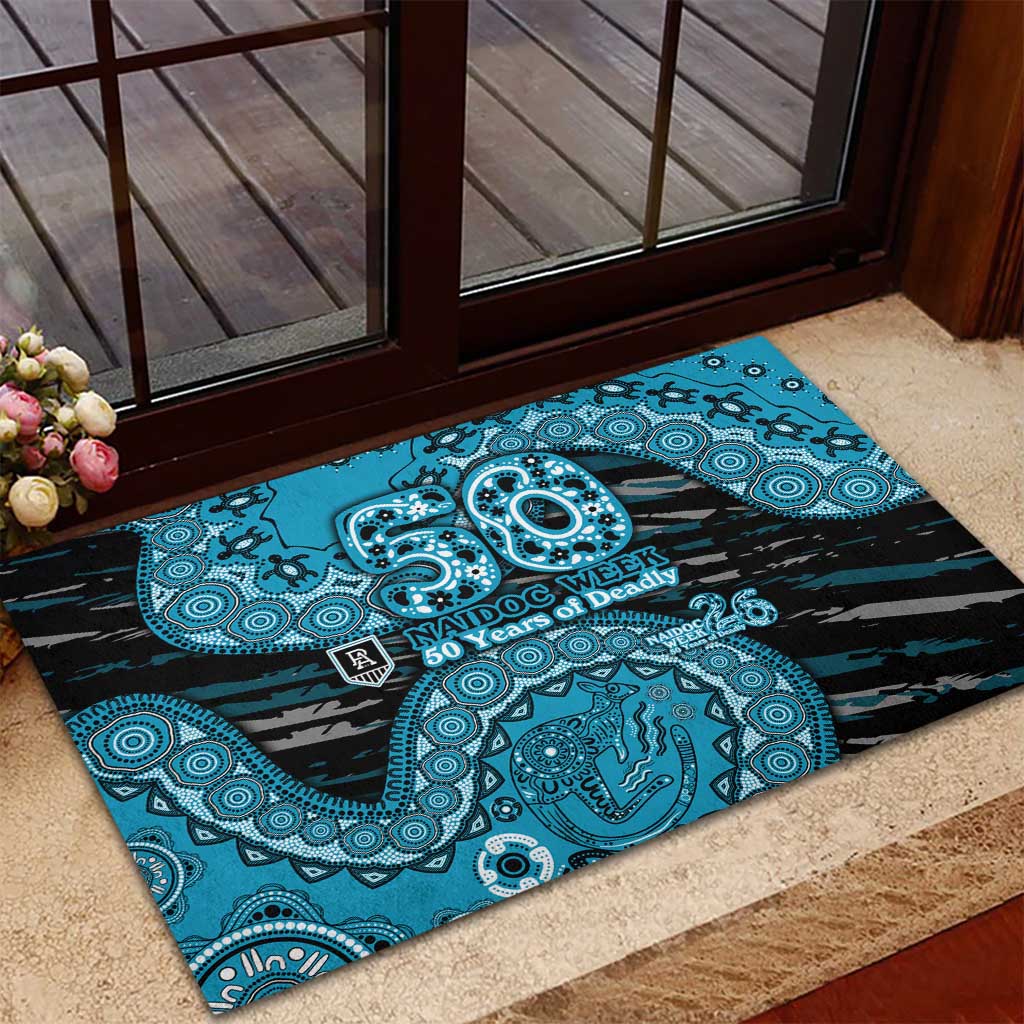 Port Adelaide NAIDOC Week 2026 Rubber Doormat Australian Aboriginal Dot Art Dreamtime Pattern Style