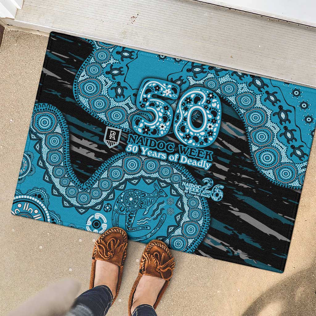Port Adelaide NAIDOC Week 2026 Rubber Doormat Australian Aboriginal Dot Art Dreamtime Pattern Style