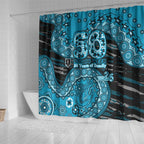 Port Adelaide NAIDOC Week 2026 Shower Curtain Australian Aboriginal Dot Art Dreamtime Pattern Style