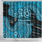 Port Adelaide NAIDOC Week 2026 Shower Curtain Australian Aboriginal Dot Art Dreamtime Pattern Style