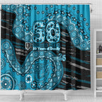 Port Adelaide NAIDOC Week 2026 Shower Curtain Australian Aboriginal Dot Art Dreamtime Pattern Style