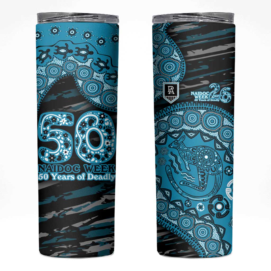 Port Adelaide NAIDOC Week 2026 Skinny Tumbler Australian Aboriginal Dot Art Dreamtime Pattern Style