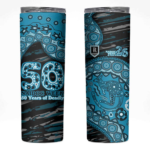 Port Adelaide NAIDOC Week 2026 Skinny Tumbler Australian Aboriginal Dot Art Dreamtime Pattern Style