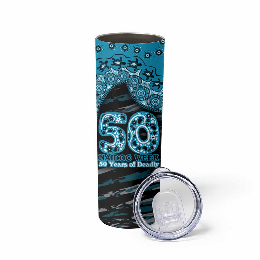 Port Adelaide NAIDOC Week 2026 Skinny Tumbler Australian Aboriginal Dot Art Dreamtime Pattern Style