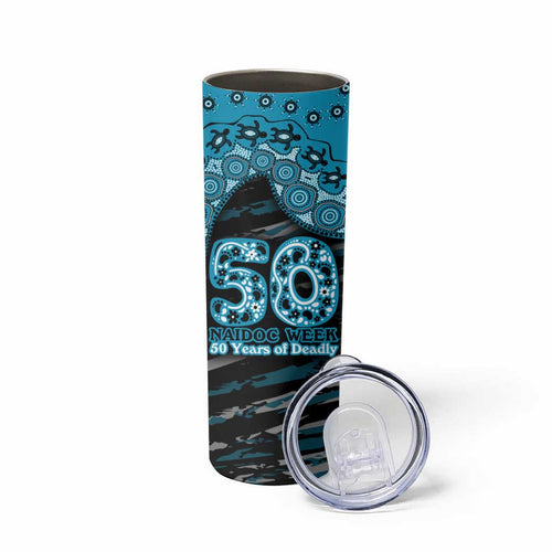 Port Adelaide NAIDOC Week 2026 Skinny Tumbler Australian Aboriginal Dot Art Dreamtime Pattern Style