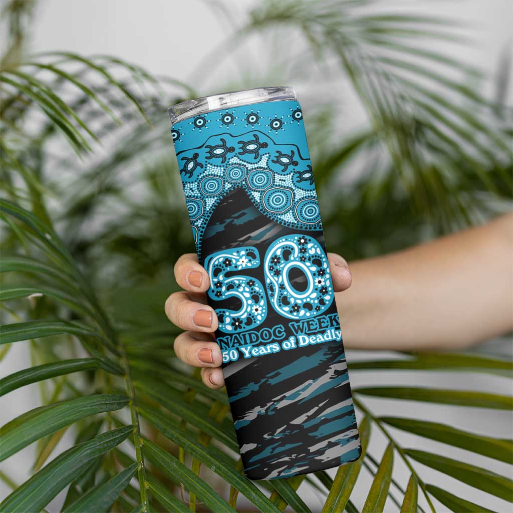 Port Adelaide NAIDOC Week 2026 Skinny Tumbler Australian Aboriginal Dot Art Dreamtime Pattern Style