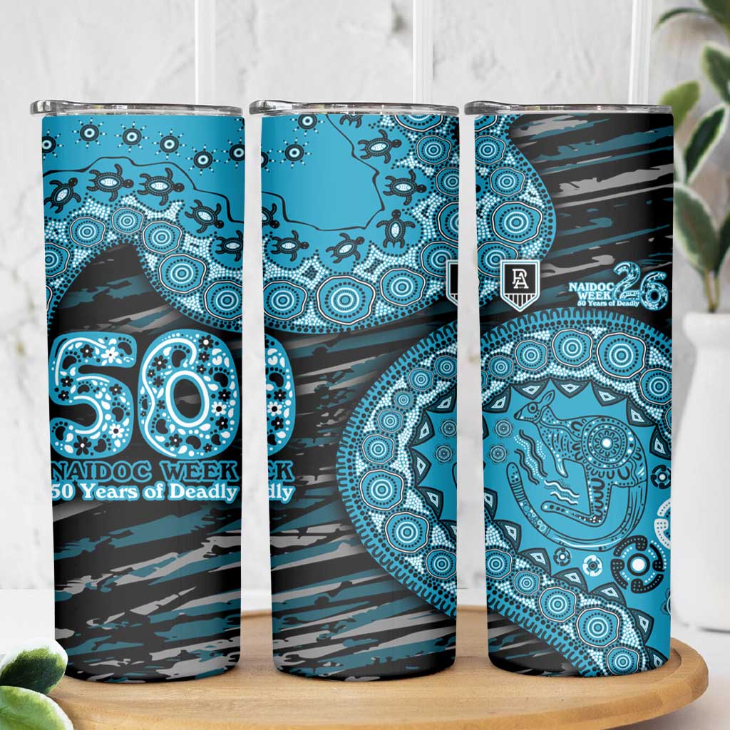 Port Adelaide NAIDOC Week 2026 Skinny Tumbler Australian Aboriginal Dot Art Dreamtime Pattern Style