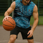 Port Adelaide NAIDOC Week 2026 Sleeveless Hoodie Australian Aboriginal Dot Art Dreamtime Pattern Style