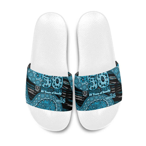 Port Adelaide NAIDOC Week 2026 Slide Sandals Australian Aboriginal Dot Art Dreamtime Pattern Style
