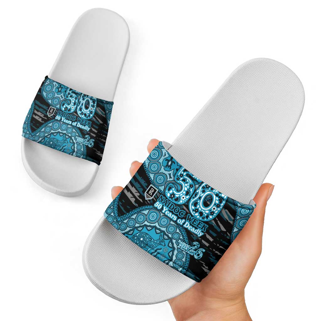 Port Adelaide NAIDOC Week 2026 Slide Sandals Australian Aboriginal Dot Art Dreamtime Pattern Style