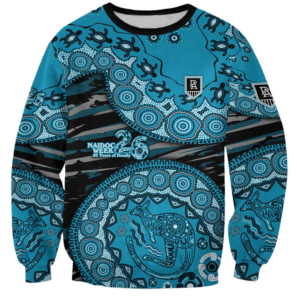 Port Adelaide NAIDOC Week 2026 Sweatshirt Australian Aboriginal Dot Art Dreamtime Pattern Style