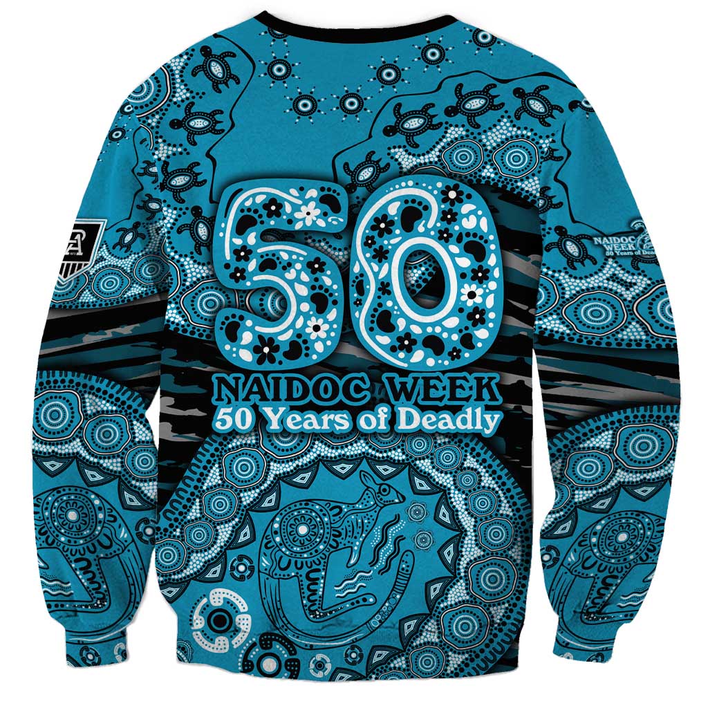 Port Adelaide NAIDOC Week 2026 Sweatshirt Australian Aboriginal Dot Art Dreamtime Pattern Style