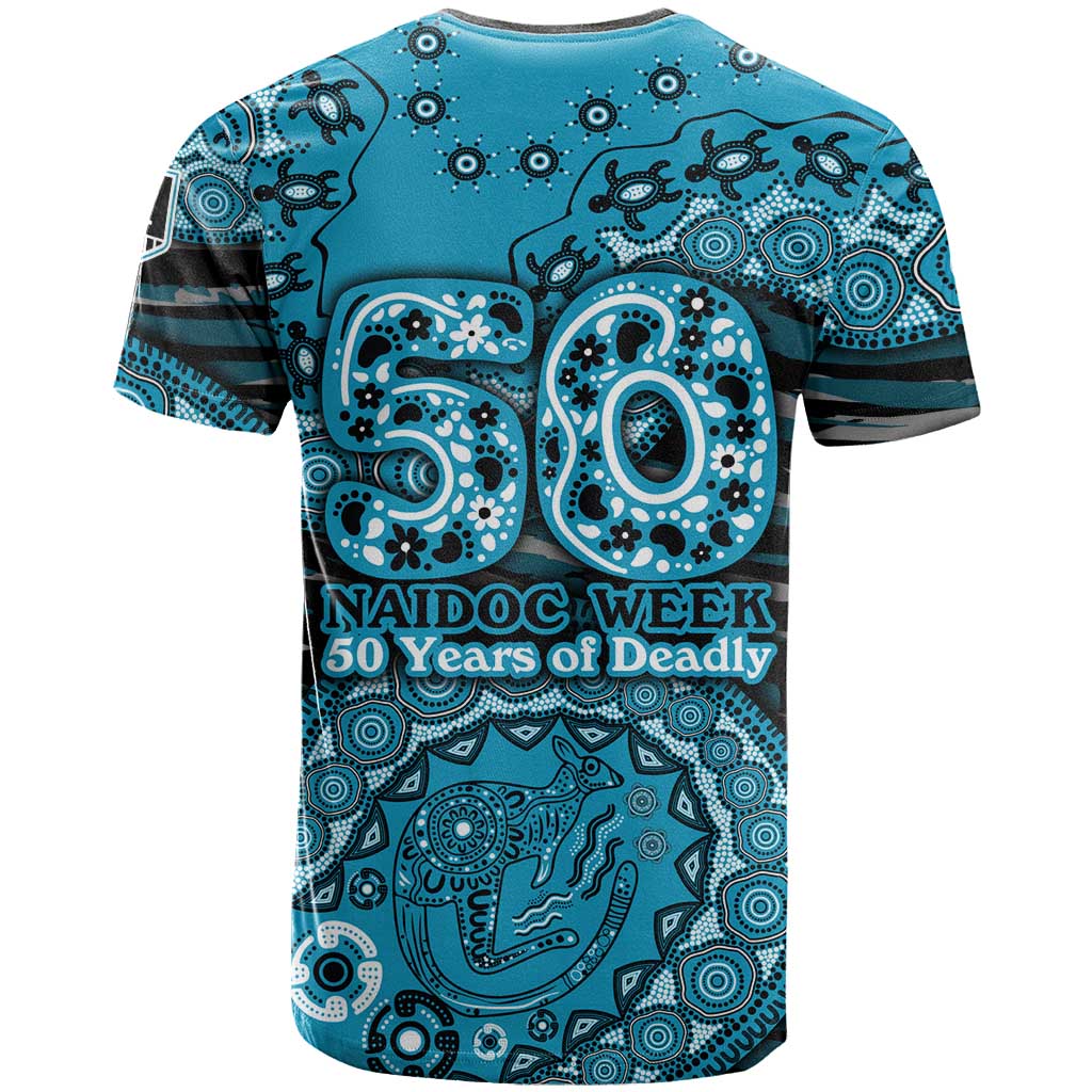 Port Adelaide NAIDOC Week 2026 T Shirt Australian Aboriginal Dot Art Dreamtime Pattern Style