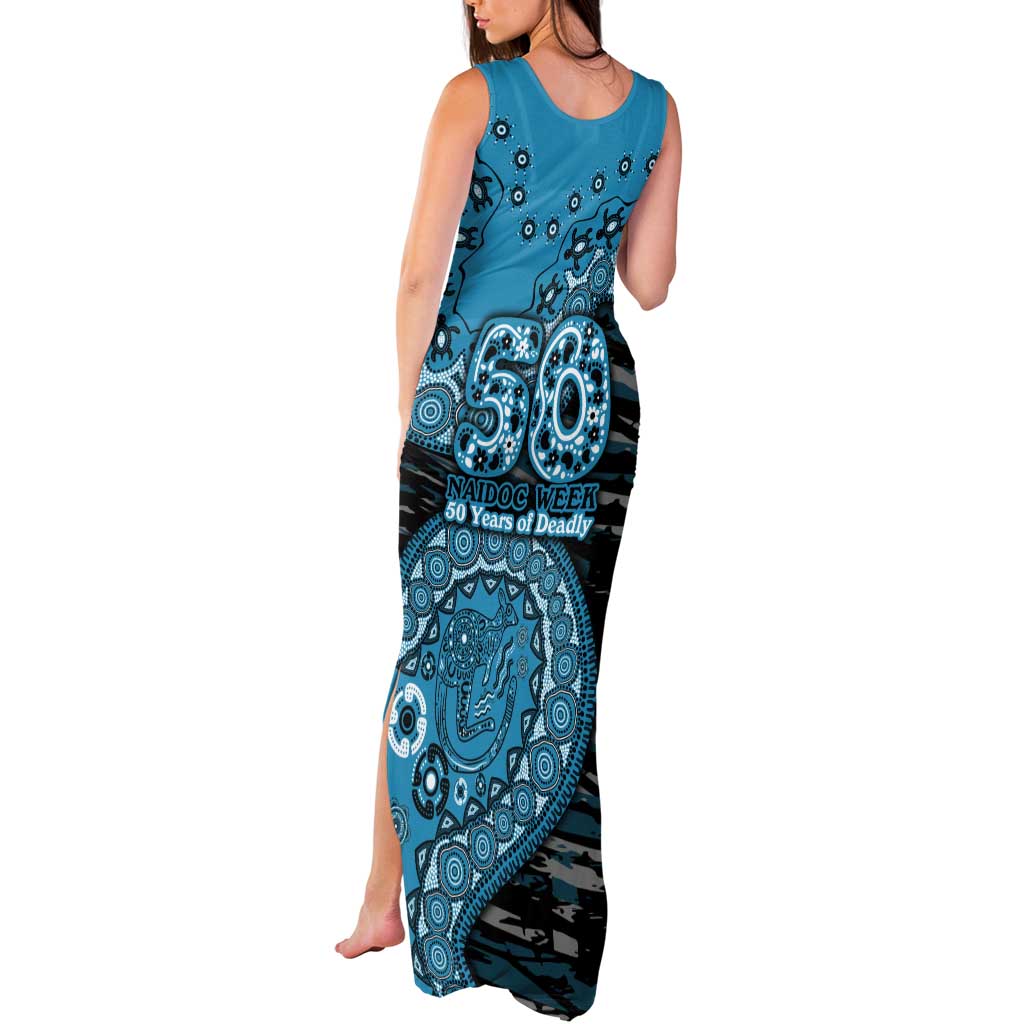 Port Adelaide NAIDOC Week 2026 Tank Maxi Dress Australian Aboriginal Dot Art Dreamtime Pattern Style