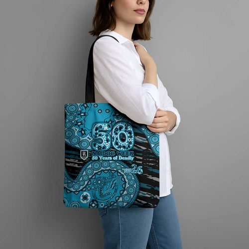 Port Adelaide NAIDOC Week 2026 Tote Bag Australian Aboriginal Dot Art Dreamtime Pattern Style