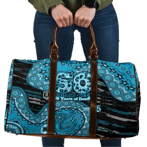 Port Adelaide NAIDOC Week 2026 Travel Bag Australian Aboriginal Dot Art Dreamtime Pattern Style