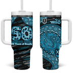 Port Adelaide NAIDOC Week 2026 Tumbler With Handle Australian Aboriginal Dot Art Dreamtime Pattern Style