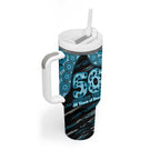 Port Adelaide NAIDOC Week 2026 Tumbler With Handle Australian Aboriginal Dot Art Dreamtime Pattern Style