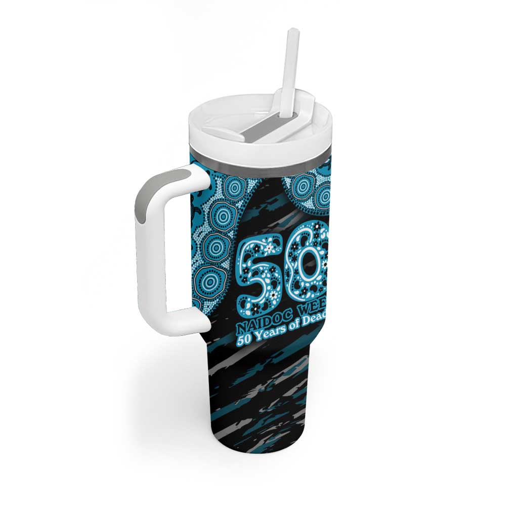 Port Adelaide NAIDOC Week 2026 Tumbler With Handle Australian Aboriginal Dot Art Dreamtime Pattern Style