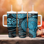 Port Adelaide NAIDOC Week 2026 Tumbler With Handle Australian Aboriginal Dot Art Dreamtime Pattern Style