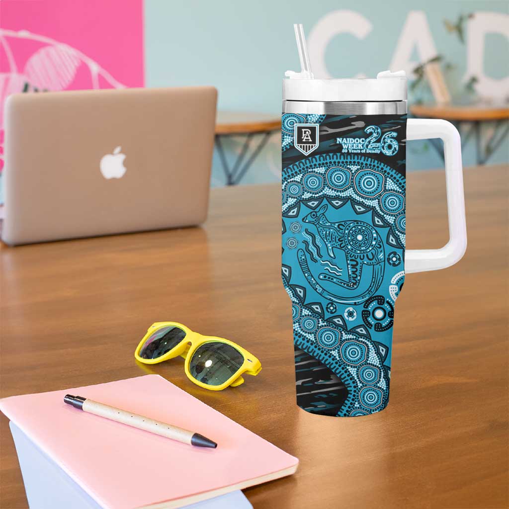 Port Adelaide NAIDOC Week 2026 Tumbler With Handle Australian Aboriginal Dot Art Dreamtime Pattern Style