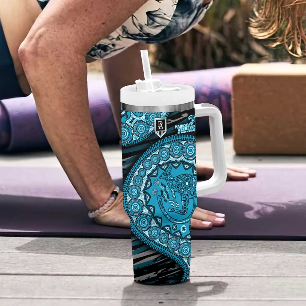 Port Adelaide NAIDOC Week 2026 Tumbler With Handle Australian Aboriginal Dot Art Dreamtime Pattern Style