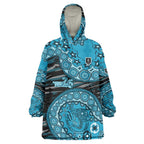 Port Adelaide NAIDOC Week 2026 Wearable Blanket Hoodie Australian Aboriginal Dot Art Dreamtime Pattern Style