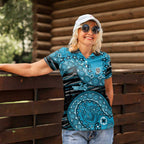 Port Adelaide NAIDOC Week 2026 Women Polo Shirt Australian Aboriginal Dot Art Dreamtime Pattern Style