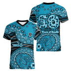 Port Adelaide NAIDOC Week 2026 Women V-Neck T-Shirt Australian Aboriginal Dot Art Dreamtime Pattern Style