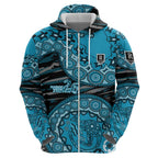 Port Adelaide NAIDOC Week 2026 Zip Hoodie Australian Aboriginal Dot Art Dreamtime Pattern Style