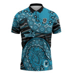 Port Adelaide NAIDOC Week 2026 Zipper Polo Shirt Australian Aboriginal Dot Art Dreamtime Pattern Style