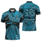Port Adelaide NAIDOC Week 2026 Zipper Polo Shirt Australian Aboriginal Dot Art Dreamtime Pattern Style