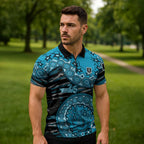 Port Adelaide NAIDOC Week 2026 Zipper Polo Shirt Australian Aboriginal Dot Art Dreamtime Pattern Style