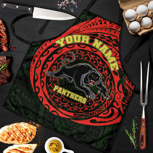 Personalized Penrith Panthers Apron Polynesian Tribal Chest and Sleeve Tattoo