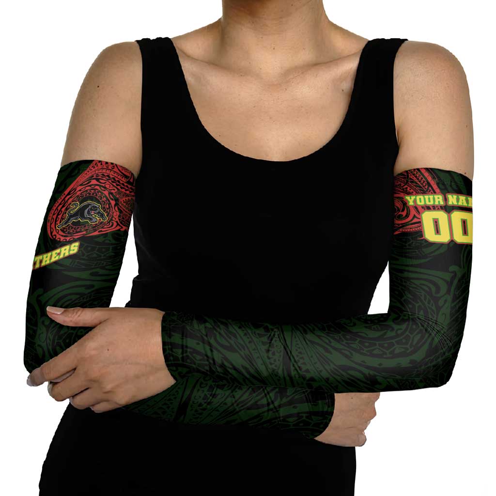 Personalized Penrith Panthers Arm Sleeves Polynesian Tribal Chest and Sleeve Tattoo
