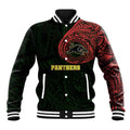 Personalized Penrith Panthers Baseball Jacket Polynesian Tribal Chest and Sleeve Tattoo