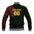 Personalized Penrith Panthers Baseball Jacket Polynesian Tribal Chest and Sleeve Tattoo