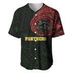 Personalized Penrith Panthers Baseball Jersey Polynesian Tribal Chest and Sleeve Tattoo