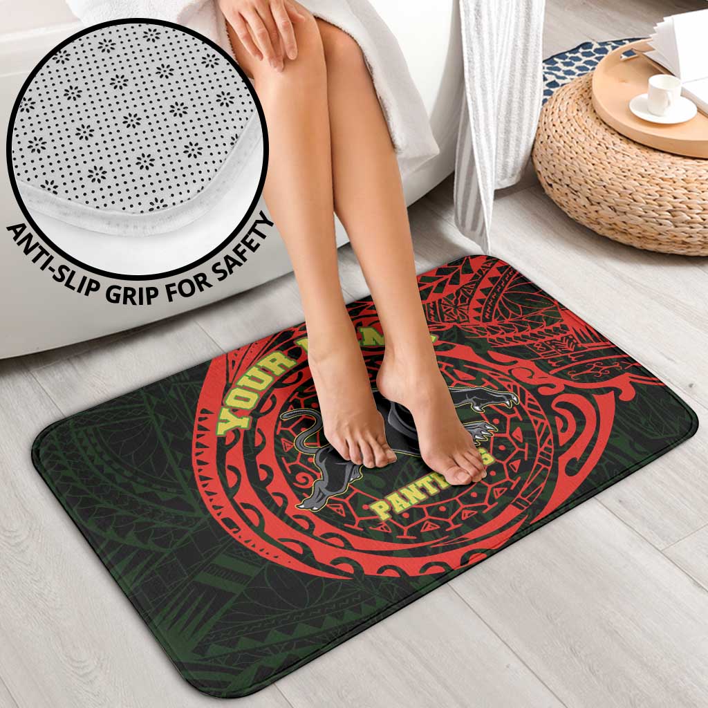 Personalized Penrith Panthers Bathroom Set Polynesian Tribal Chest and Sleeve Tattoo