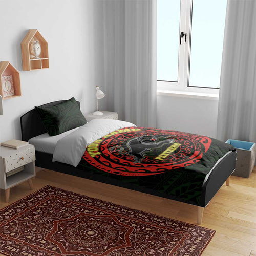 Personalized Penrith Panthers Bedding Set Polynesian Tribal Chest and Sleeve Tattoo