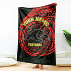 Personalized Penrith Panthers Blanket Polynesian Tribal Chest and Sleeve Tattoo