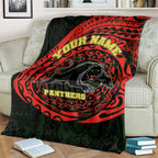Personalized Penrith Panthers Blanket Polynesian Tribal Chest and Sleeve Tattoo