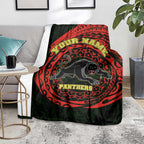 Personalized Penrith Panthers Blanket Polynesian Tribal Chest and Sleeve Tattoo