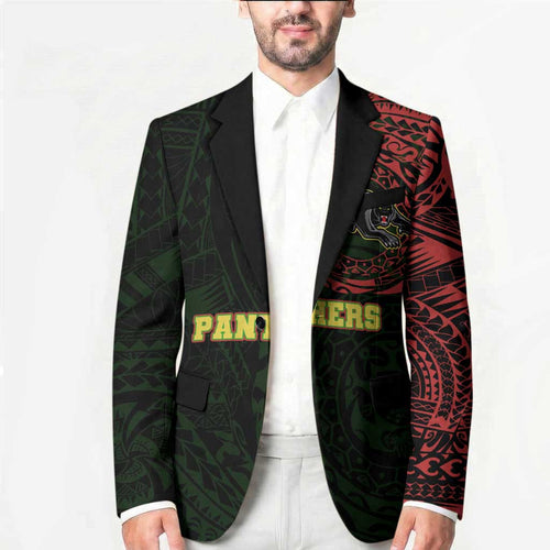 Personalized Penrith Panthers Blazer Polynesian Tribal Chest and Sleeve Tattoo