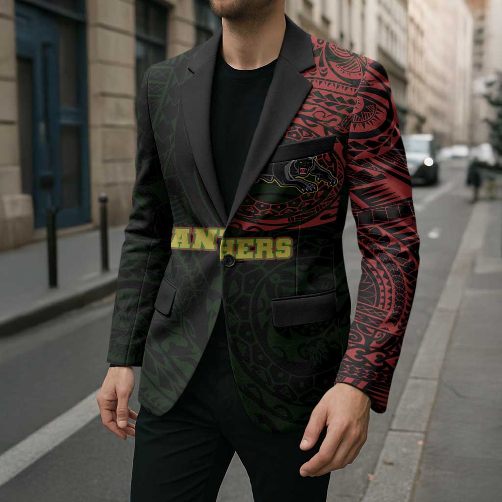 Personalized Penrith Panthers Blazer Polynesian Tribal Chest and Sleeve Tattoo
