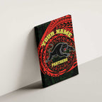 Personalized Penrith Panthers Canvas Wall Art Polynesian Tribal Chest and Sleeve Tattoo