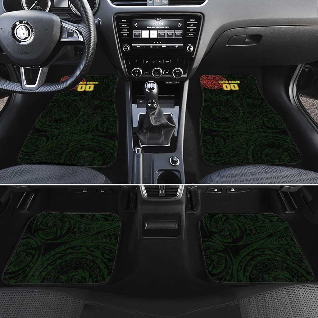 Personalized Penrith Panthers Car Mats Polynesian Tribal Chest and Sleeve Tattoo